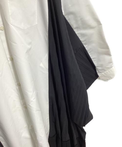JUNYA WATANABE COMME des GARCONS（(ジュンヤワタナベ コムデギャルソン）JUNYA WATANABE COMME des GARCONS ((ジュンヤワタナベ コムデギャルソン) Pleats blouse(プリーツブラウス) ホワイト×ブラック サイズ:XSの古着・服飾アイテム
