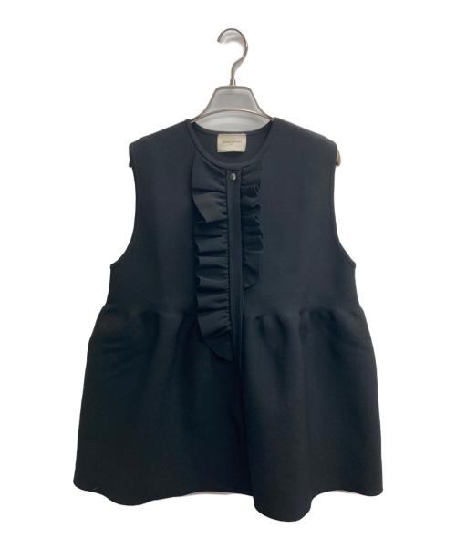 UNITED ARROWS（ユナイテッドアローズ）UNITED ARROWS (ユナイテッドアローズ) イレギュラーフリルベスト ブラック サイズ:表記無しの古着・服飾アイテム