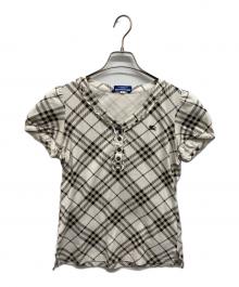 BURBERRY BLUE LABEL（バーバリー ブルー レーベル）の古着「BURBERRY BLUE LABEL　ヘンリーネックTシャツ」｜ホワイト