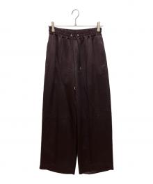 CINOH（チノ）の古着「サテンリラックスパンツ」｜ボルドー