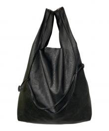 SLOW&CO（スロウアンドコー）の古着「レザーショルダー ハンドバッグ」｜ブラック