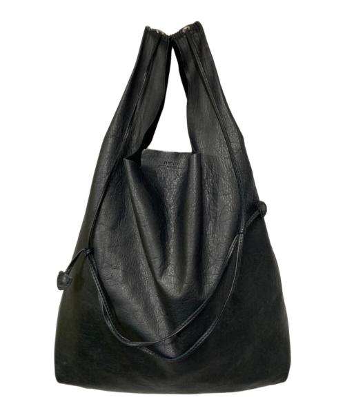 SLOW&CO（スロウアンドコー）SLOW&CO (スロウアンドコー) レザーショルダー ハンドバッグ ブラックの古着・服飾アイテム