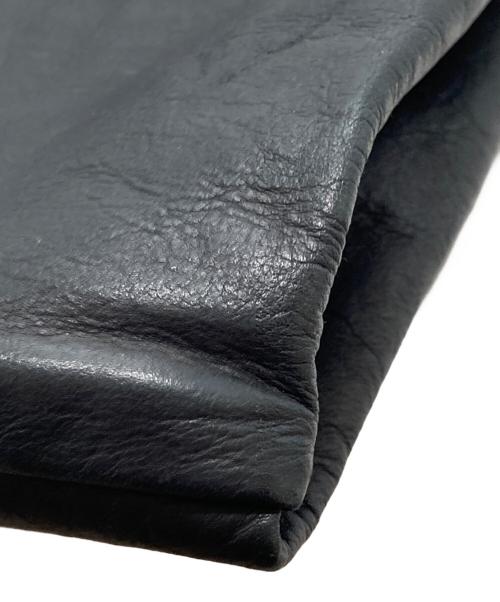 SLOW&CO（スロウアンドコー）SLOW&CO (スロウアンドコー) レザーショルダー ハンドバッグ ブラックの古着・服飾アイテム