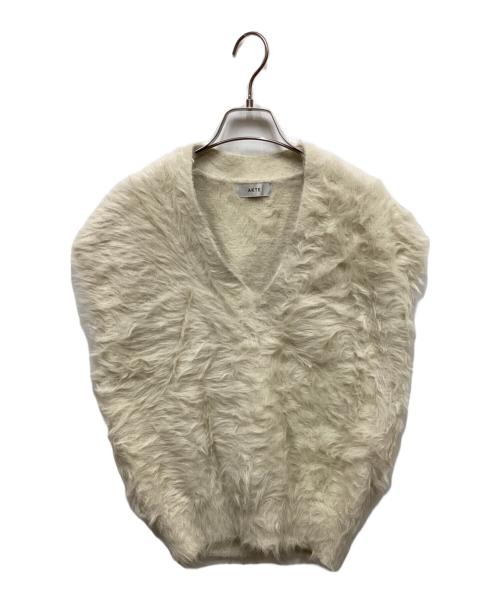 AKTE（アクテ）AKTE (アクテ) Vネックシャギーニットベスト ベージュ サイズ:FREEの古着・服飾アイテム