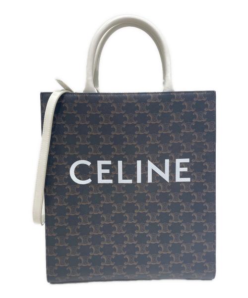 CELINE（セリーヌ）CELINE (セリーヌ) スモール バーティカル カバ ブラウン×ホワイト サイズ:スモールの古着・服飾アイテム