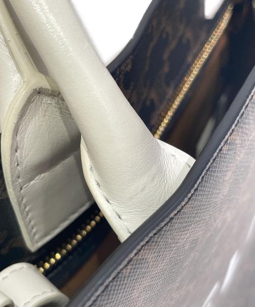 CELINE（セリーヌ）CELINE (セリーヌ) スモール バーティカル カバ ブラウン×ホワイト サイズ:スモールの古着・服飾アイテム