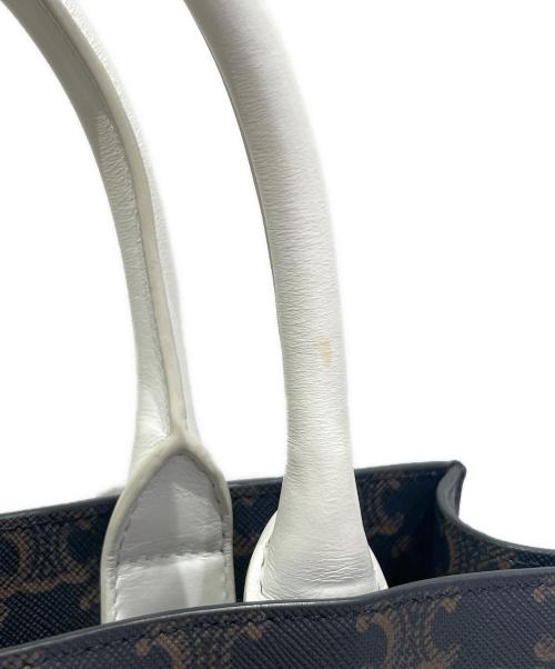 CELINE（セリーヌ）CELINE (セリーヌ) スモール バーティカル カバ ブラウン×ホワイト サイズ:スモールの古着・服飾アイテム