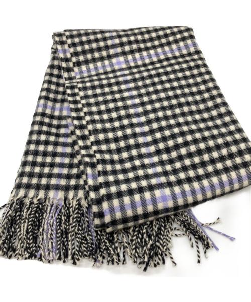 JOHNSTONS OF ELGIN（ジョンストンズオブエルガン）JOHNSTONS OF ELGIN (ジョンストンズオブエルガン) martinique (マルティニーク) カシミヤストール ブラックの古着・服飾アイテム