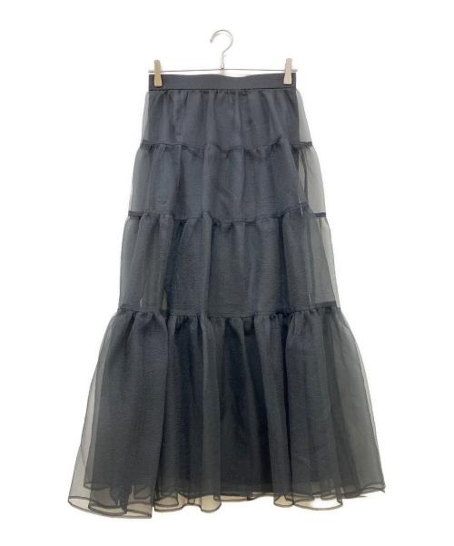 Whim Gazette（ウィムガゼット）Whim Gazette (ウィムガゼット) オーガンジーボリュームスカート ブラック サイズ:Free 未使用品の古着・服飾アイテム