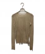 Plageプラージュ）の古着「Flocky Mesh ロンT」｜ベージュ