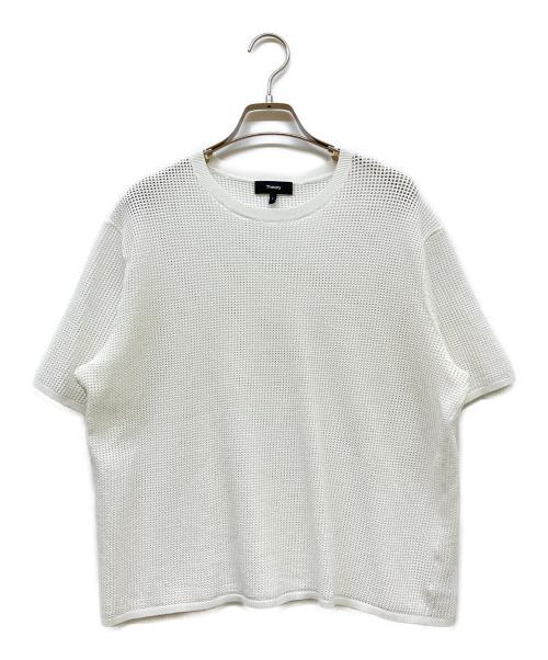 theory（セオリー）theory (セオリー) Wooster Crepe Knit Pointelle Tee ホワイト サイズ:SIZE Sの古着・服飾アイテム