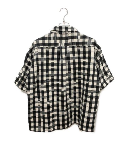 NEON SIGN（ネオンサイン）NEON SIGN (ネオンサイン) Glitch Gingham Wide Shirts ブラック×アイボリー サイズ:48の古着・服飾アイテム