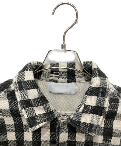 NEON SIGN（ネオンサイン）NEON SIGN (ネオンサイン) Glitch Gingham Wide Shirts ブラック×アイボリー サイズ:48の古着・服飾アイテム