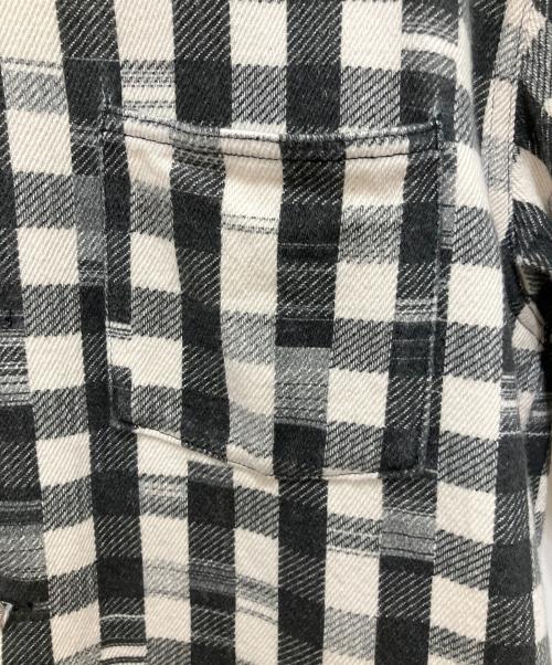 NEON SIGN（ネオンサイン）NEON SIGN (ネオンサイン) Glitch Gingham Wide Shirts ブラック×アイボリー サイズ:48の古着・服飾アイテム