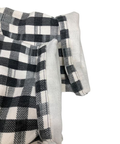 NEON SIGN（ネオンサイン）NEON SIGN (ネオンサイン) Glitch Gingham Wide Shirts ブラック×アイボリー サイズ:48の古着・服飾アイテム
