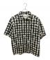 NEON SIGN（ネオンサイン）の古着「Glitch Gingham Wide Shirts」｜ブラック×アイボリー