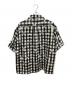 NEON SIGN (ネオンサイン) Glitch Gingham Wide Shirts ブラック×アイボリー サイズ:48：10000円