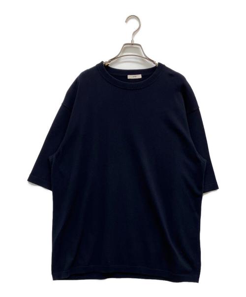 ATON（エイトン）ATON (エイトン) NATURAL DYE HALF SLEEVE SWEATER ネイビー サイズ:6の古着・服飾アイテム