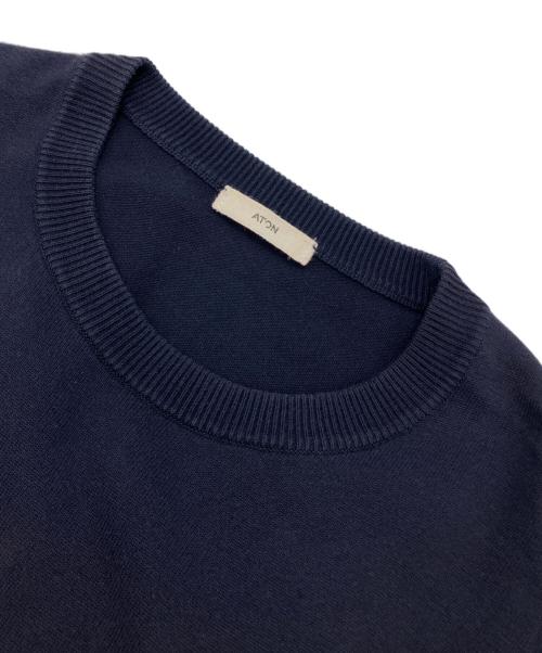 ATON（エイトン）ATON (エイトン) NATURAL DYE HALF SLEEVE SWEATER ネイビー サイズ:6の古着・服飾アイテム