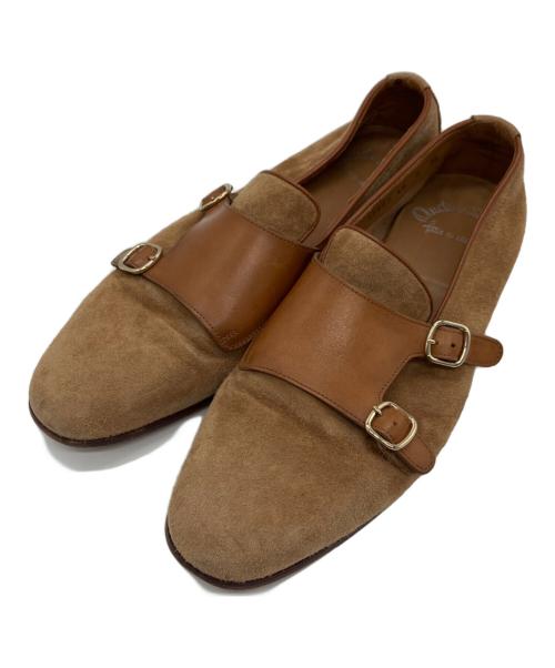 Santoni（サントーニ）Santoni (サントーニ) スウェードダブルモンクシューズ ブラウン サイズ:8 1/2 Fの古着・服飾アイテム