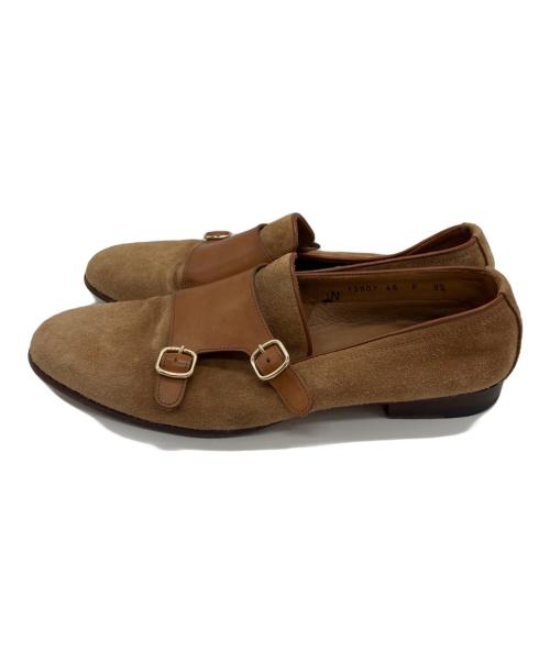 Santoni（サントーニ）Santoni (サントーニ) スウェードダブルモンクシューズ ブラウン サイズ:8 1/2 Fの古着・服飾アイテム