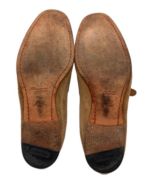 Santoni（サントーニ）Santoni (サントーニ) スウェードダブルモンクシューズ ブラウン サイズ:8 1/2 Fの古着・服飾アイテム