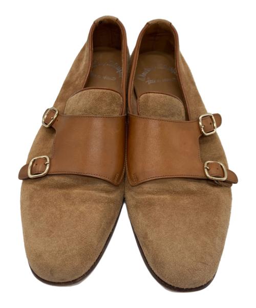 Santoni（サントーニ）Santoni (サントーニ) スウェードダブルモンクシューズ ブラウン サイズ:8 1/2 Fの古着・服飾アイテム