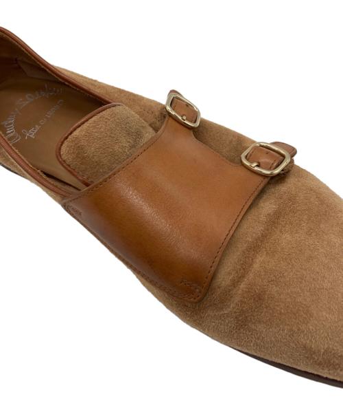 Santoni（サントーニ）Santoni (サントーニ) スウェードダブルモンクシューズ ブラウン サイズ:8 1/2 Fの古着・服飾アイテム
