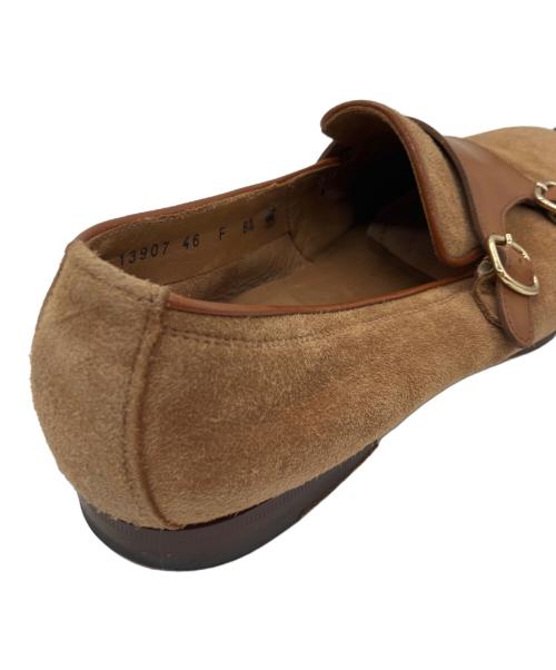Santoni（サントーニ）Santoni (サントーニ) スウェードダブルモンクシューズ ブラウン サイズ:8 1/2 Fの古着・服飾アイテム
