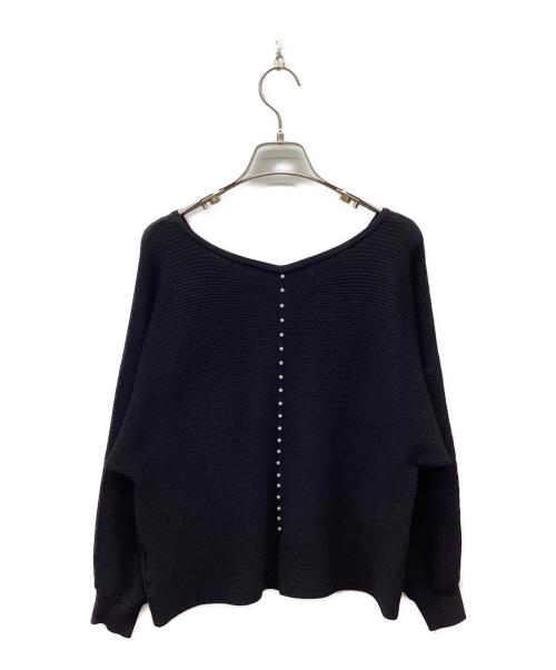 BEARDSLEY（ビアズリー）BEARDSLEY (ビアズリー) 後ろパールニット ブラック サイズ:FREEの古着・服飾アイテム