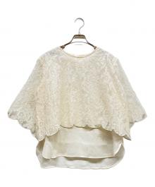 BEARDSLEY（ビアズリー）の古着「カットジャガードレイヤードブラウス」｜アイボリー