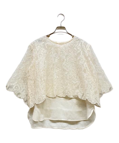 BEARDSLEY（ビアズリー）BEARDSLEY (ビアズリー) カットジャガードレイヤードブラウス アイボリー サイズ:freeの古着・服飾アイテム