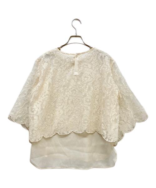 BEARDSLEY（ビアズリー）BEARDSLEY (ビアズリー) カットジャガードレイヤードブラウス アイボリー サイズ:freeの古着・服飾アイテム