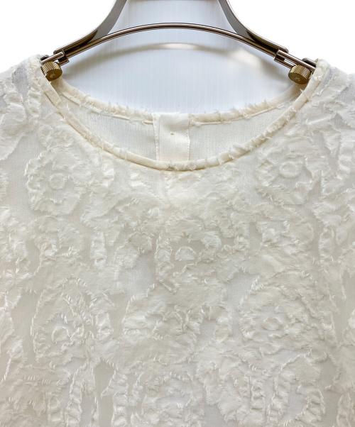 BEARDSLEY（ビアズリー）BEARDSLEY (ビアズリー) カットジャガードレイヤードブラウス アイボリー サイズ:freeの古着・服飾アイテム