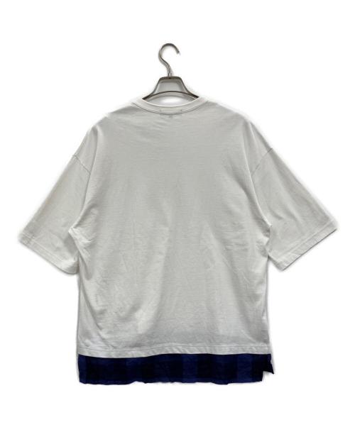 COMME des GARCONS HOMME（コムデギャルソン オム）COMME des GARCONS HOMME (コムデギャルソン オム) 綿度詰天竺胸ポケットTシャツ ホワイト×ブルー サイズ:Sの古着・服飾アイテム