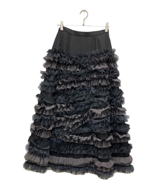 la belle etude（ラベルエチュード）la belle Etude (ラベルエチュード) ランダムギャザーティアードフリル2WAYスカート ブラック サイズ:Freeの古着・服飾アイテム