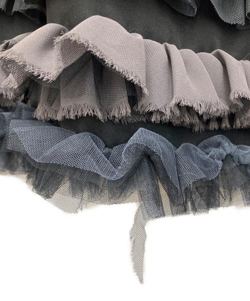 la belle etude（ラベルエチュード）la belle Etude (ラベルエチュード) ランダムギャザーティアードフリル2WAYスカート ブラック サイズ:Freeの古着・服飾アイテム