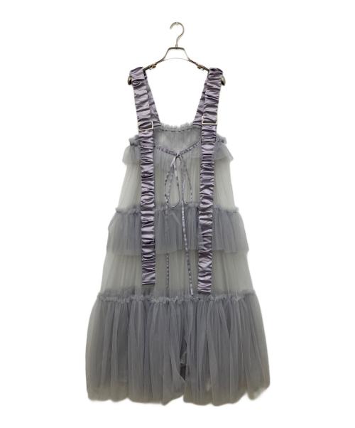 J1U by LA BELLE ETUDE（ジユウバイラベルエチュード）J1U by LA BELLE ETUDE (ジユウバイラベルエチュード) シースルーボリュームチュールデザインジレ グレー サイズ:Freeの古着・服飾アイテム