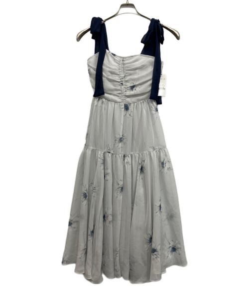 Snidel（スナイデル）Snidel (スナイデル) プリントショルダーリボンワンピース ブルー 未使用品の古着・服飾アイテム