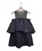shellerシェリエ）の古着「sheer tweed ruffle mini dress」｜ネイビー