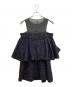 sheller (シェリエ) sheer tweed ruffle mini dress ネイビー サイズ:Free：12000円
