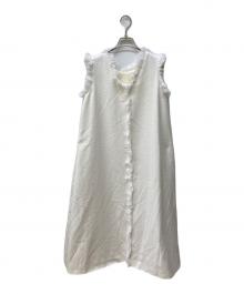 maison de dolce（メゾンドドルチェ）の古着「ツイードノースリーブワンピース」｜ホワイト