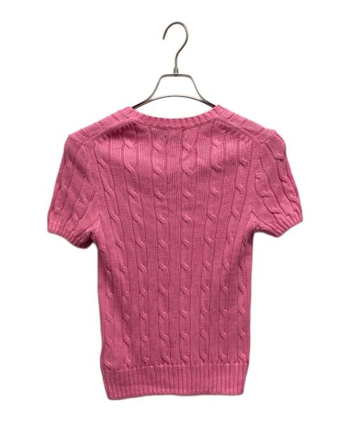 POLO RALPH LAUREN（ポロ・ラルフローレン）POLO RALPH LAUREN (ポロ・ラルフローレン) ケーブルショートスリーブニット ピンク サイズ:Sの古着・服飾アイテム