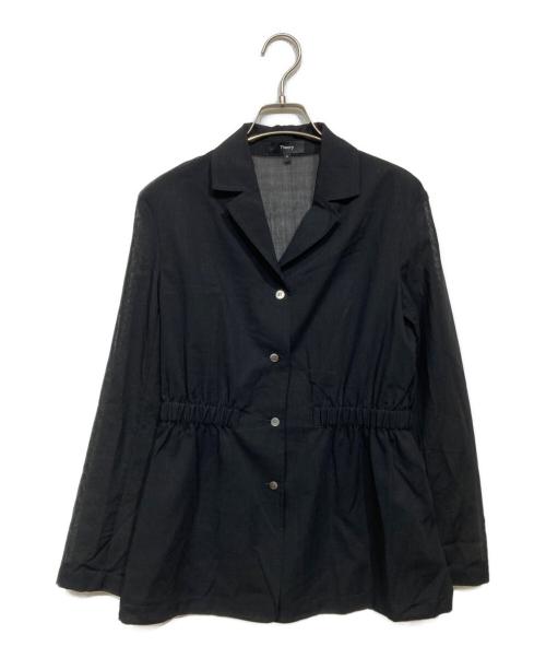 theory（セオリー）theory (セオリー) ウール混オープンカラージャケット ブラックの古着・服飾アイテム