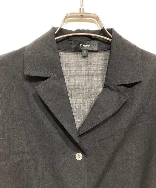 theory（セオリー）theory (セオリー) ウール混オープンカラージャケット ブラックの古着・服飾アイテム