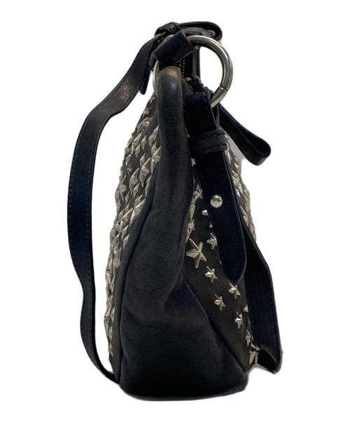 JIMMY CHOO（ジミーチュウ）JIMMY CHOO (ジミーチュウ) ステラ 2WAY スタッズ ショルダーバッグ ブラック×ネイビーの古着・服飾アイテム