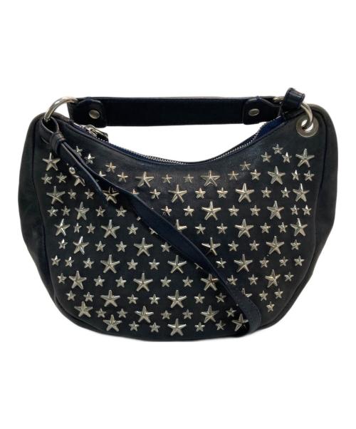 JIMMY CHOO（ジミーチュウ）JIMMY CHOO (ジミーチュウ) ステラ 2WAY スタッズ ショルダーバッグ ブラック×ネイビーの古着・服飾アイテム