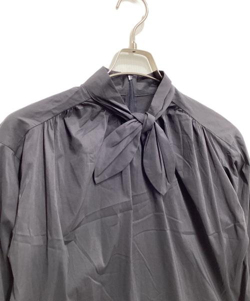 MACKINTOSH（マッキントッシュ）MACKINTOSH (マッキントッシュ) フィルコットンナイロンボウタイブラウス グレー サイズ:38の古着・服飾アイテム