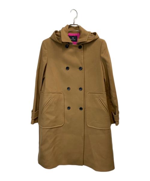 PS Paul Smith（ＰＳポールスミス）PS Paul Smith (ＰＳポールスミス) ウールカルゼフード付きコート ブラウン サイズ:40の古着・服飾アイテム