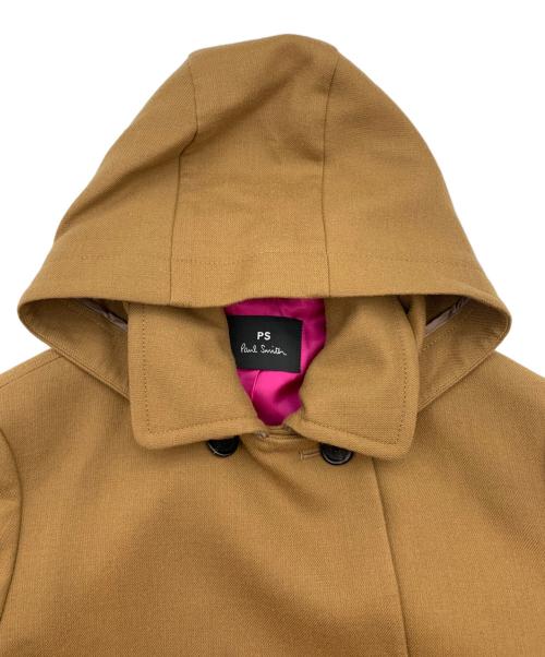 PS Paul Smith（ＰＳポールスミス）PS Paul Smith (ＰＳポールスミス) ウールカルゼフード付きコート ブラウン サイズ:40の古着・服飾アイテム